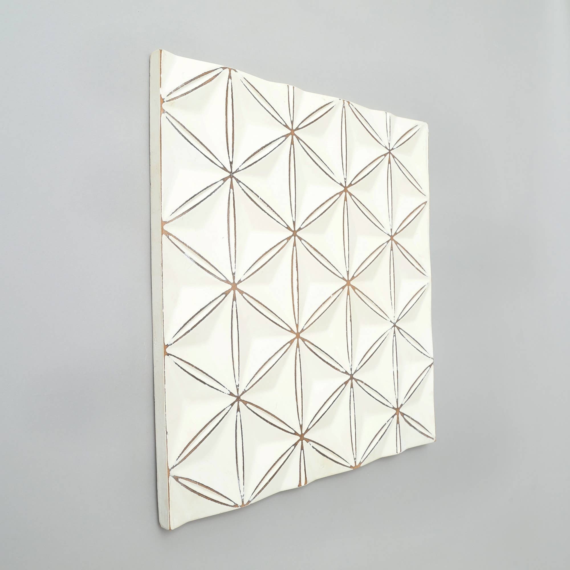 White Square Handcrafted MDF Wall Decor – 16" × 16" Elegant Home Accent
