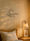 Wall Art Modern Metal Iron Wall Decor – Abstract Sun Line Design for Home