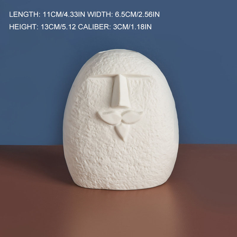 Ceramic Face Vase – Modern Abstract Sculpture for Living Room & Home Decor