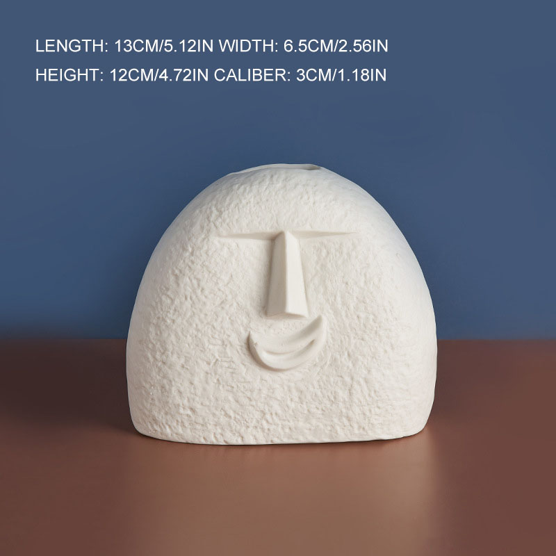 Ceramic Face Vase – Modern Abstract Sculpture for Living Room & Home Decor
