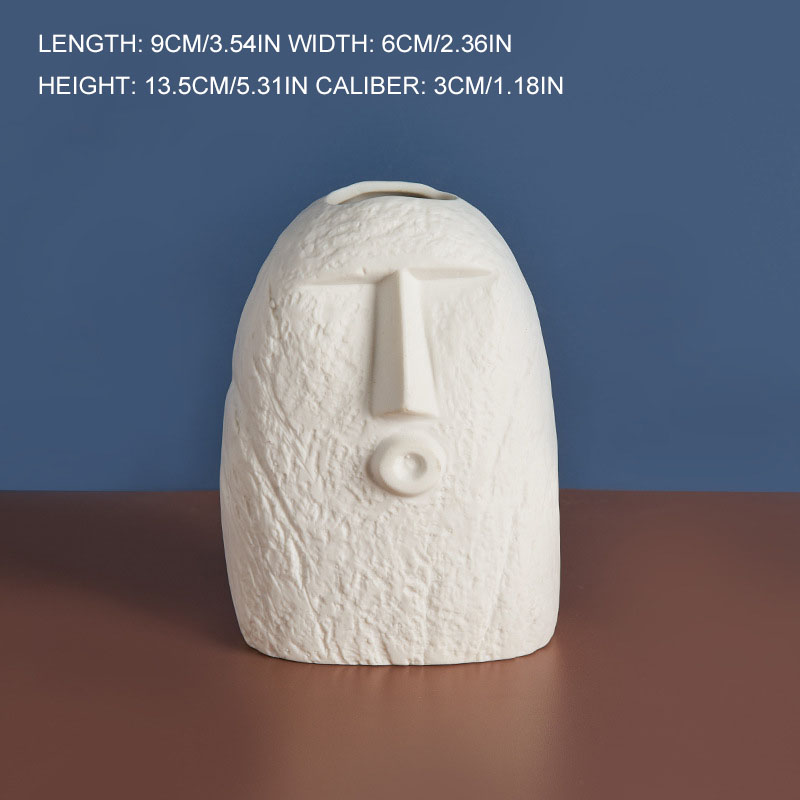 Ceramic Face Vase – Modern Abstract Sculpture for Living Room & Home Decor