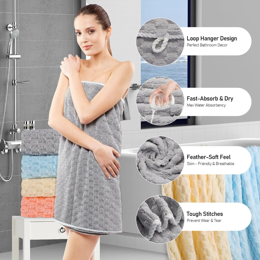 Luxury Microfiber Bath Towels – 4‑Pack  Ultra‑Soft, Quick‑Dry, 8× Absorbent  Lightweight & Hypoallergenic Bath Sheets (27.5×55 in) – Mixed Colors