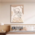 Decorative Painting – Cream Style Abstract Line Character Mural