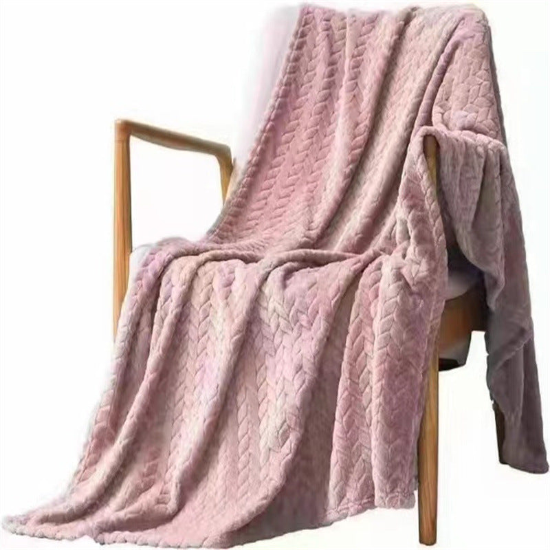Solid Color Flannel Wheat‑Grain Children’s Blanket