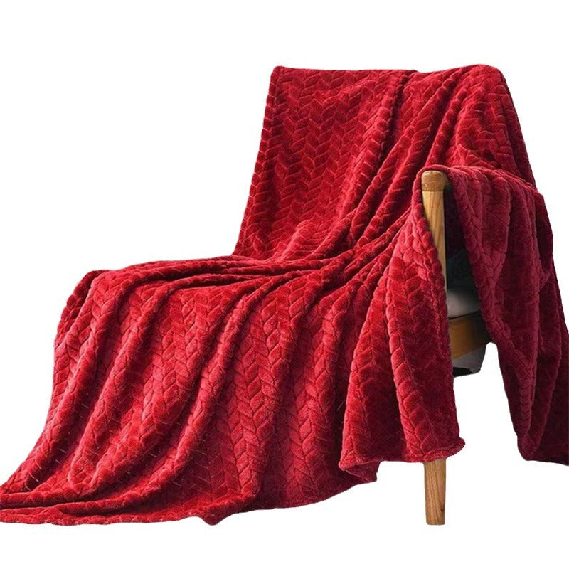 Solid Color Flannel Wheat‑Grain Children’s Blanket