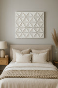 White Square Handcrafted MDF Wall Decor – 16" × 16" Elegant Home Accent