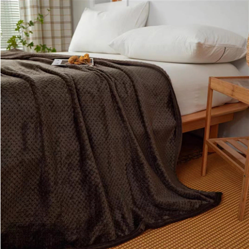 Solid Color Flannel Wheat‑Grain Children’s Blanket