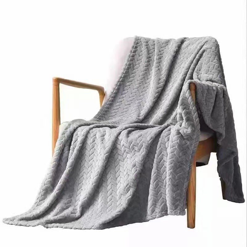 Solid Color Flannel Wheat‑Grain Children’s Blanket
