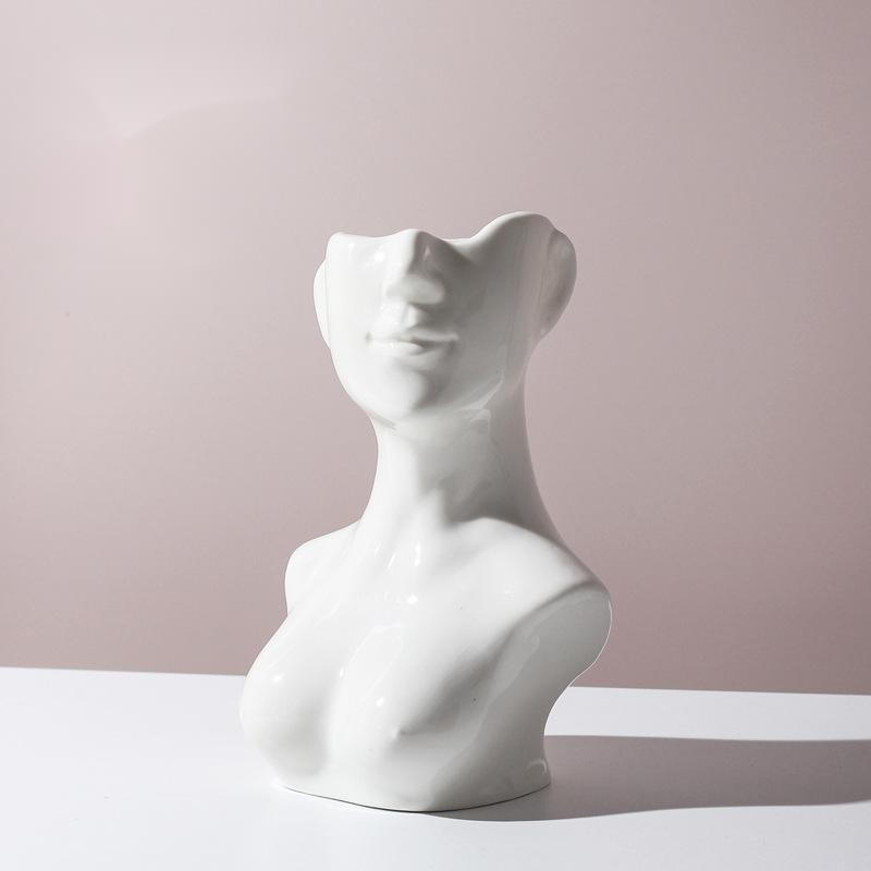 Human Body Shape Ceramic Vase – Modern Nordic Decorative Sculpture