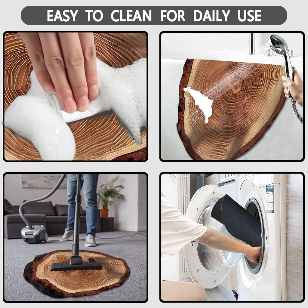 Brown Wood Grain Bath Mat – Non‑Slip, Super Absorbent Bathroom Rug  Quick‑Dry, Machine‑Washable Floor Mat for Tub, Shower, Kitchen & Bedroom (23.6 × 35.4 in)