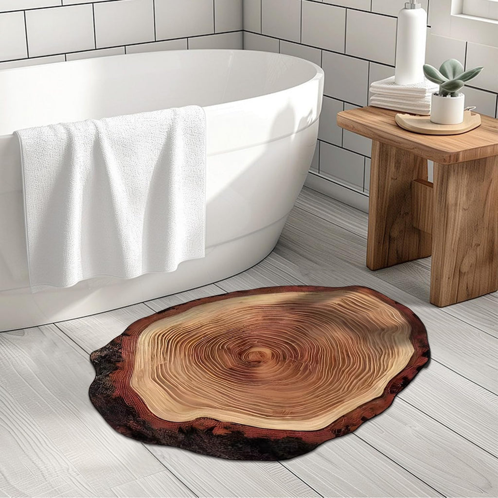 Brown Wood Grain Bath Mat – Non‑Slip, Super Absorbent Bathroom Rug  Quick‑Dry, Machine‑Washable Floor Mat for Tub, Shower, Kitchen & Bedroom (23.6 × 35.4 in)