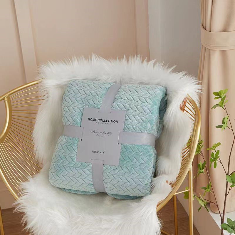 Solid Color Flannel Wheat‑Grain Children’s Blanket
