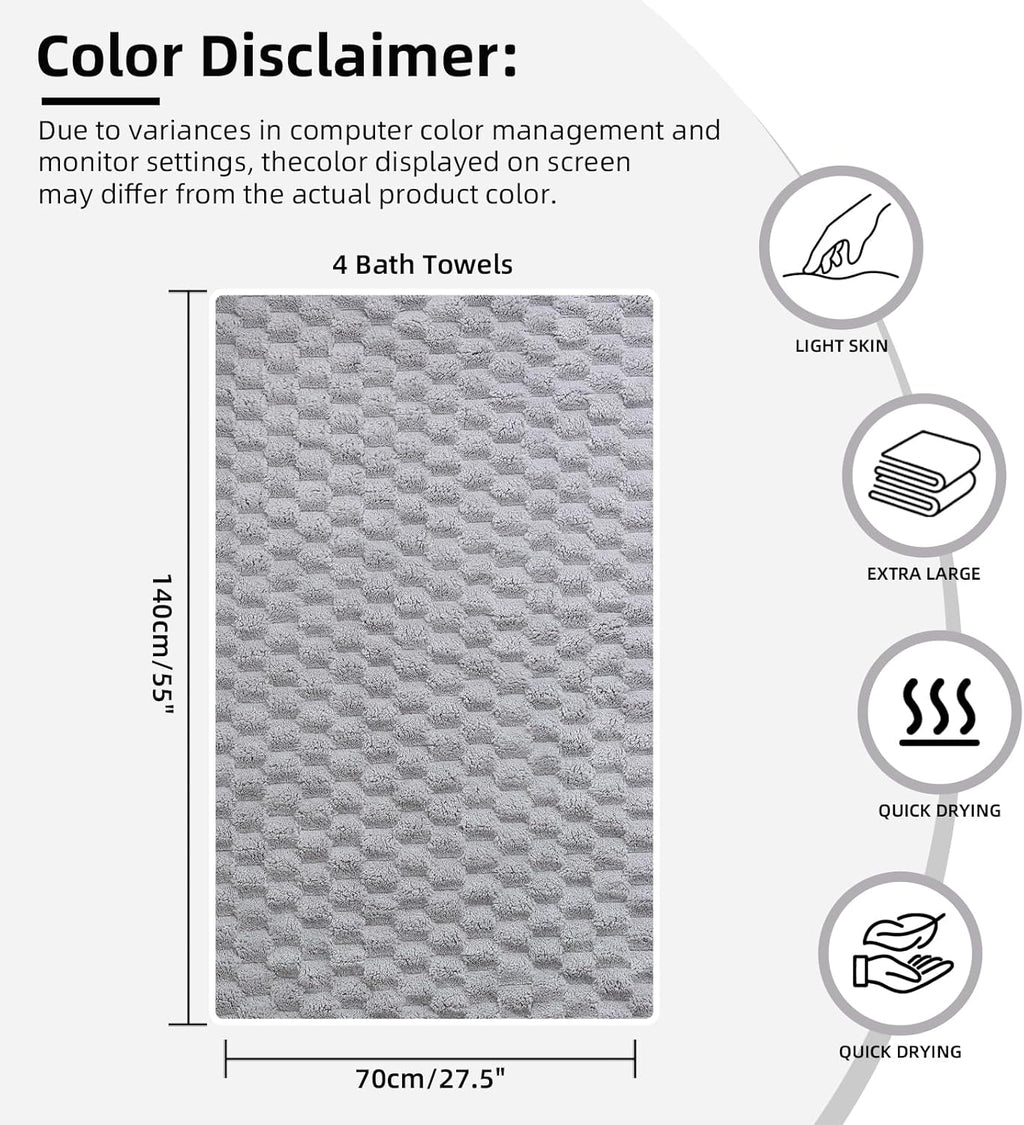 Luxury Microfiber Bath Towels – 4‑Pack  Ultra‑Soft, Quick‑Dry, 8× Absorbent  Lightweight & Hypoallergenic Bath Sheets (27.5×55 in) – Mixed Colors