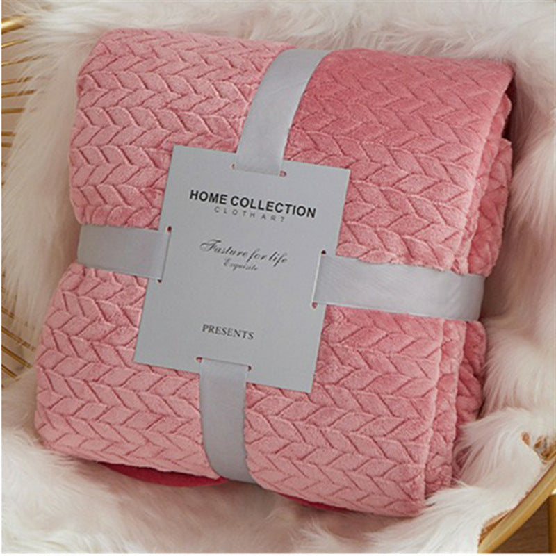 Solid Color Flannel Wheat‑Grain Children’s Blanket