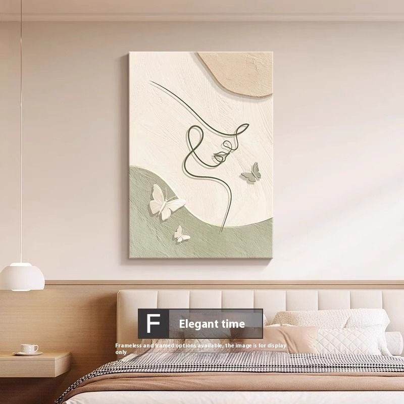 Decorative Painting – Cream Style Abstract Line Character Mural