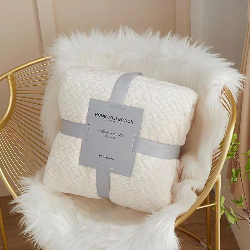 Solid Color Flannel Wheat‑Grain Children’s Blanket
