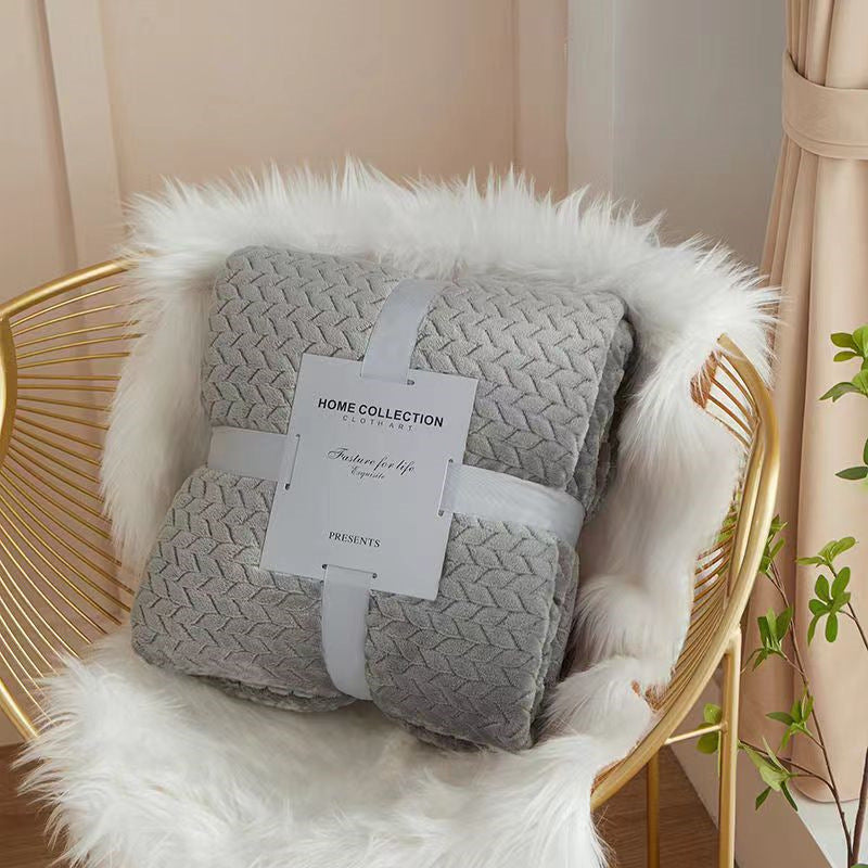 Solid Color Flannel Wheat‑Grain Children’s Blanket