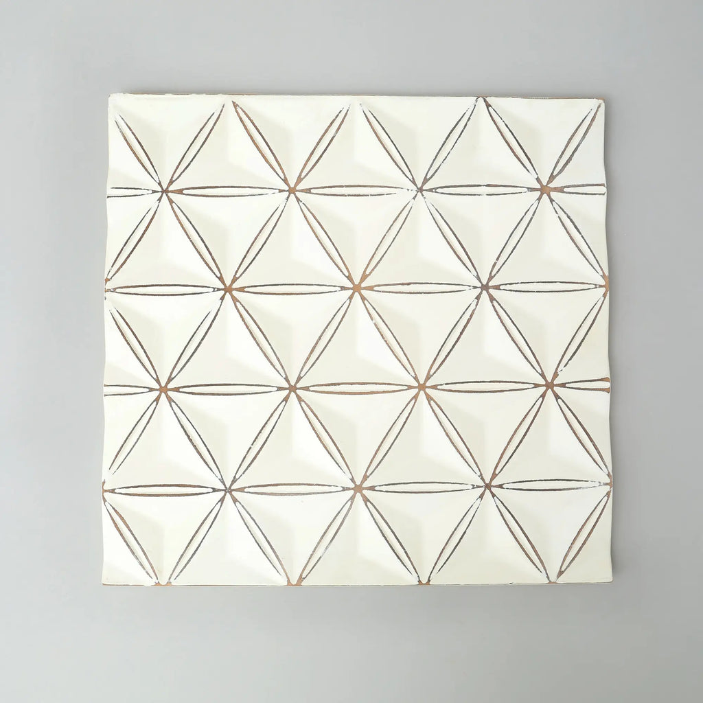 White Square Handcrafted MDF Wall Decor – 16" × 16" Elegant Home Accent