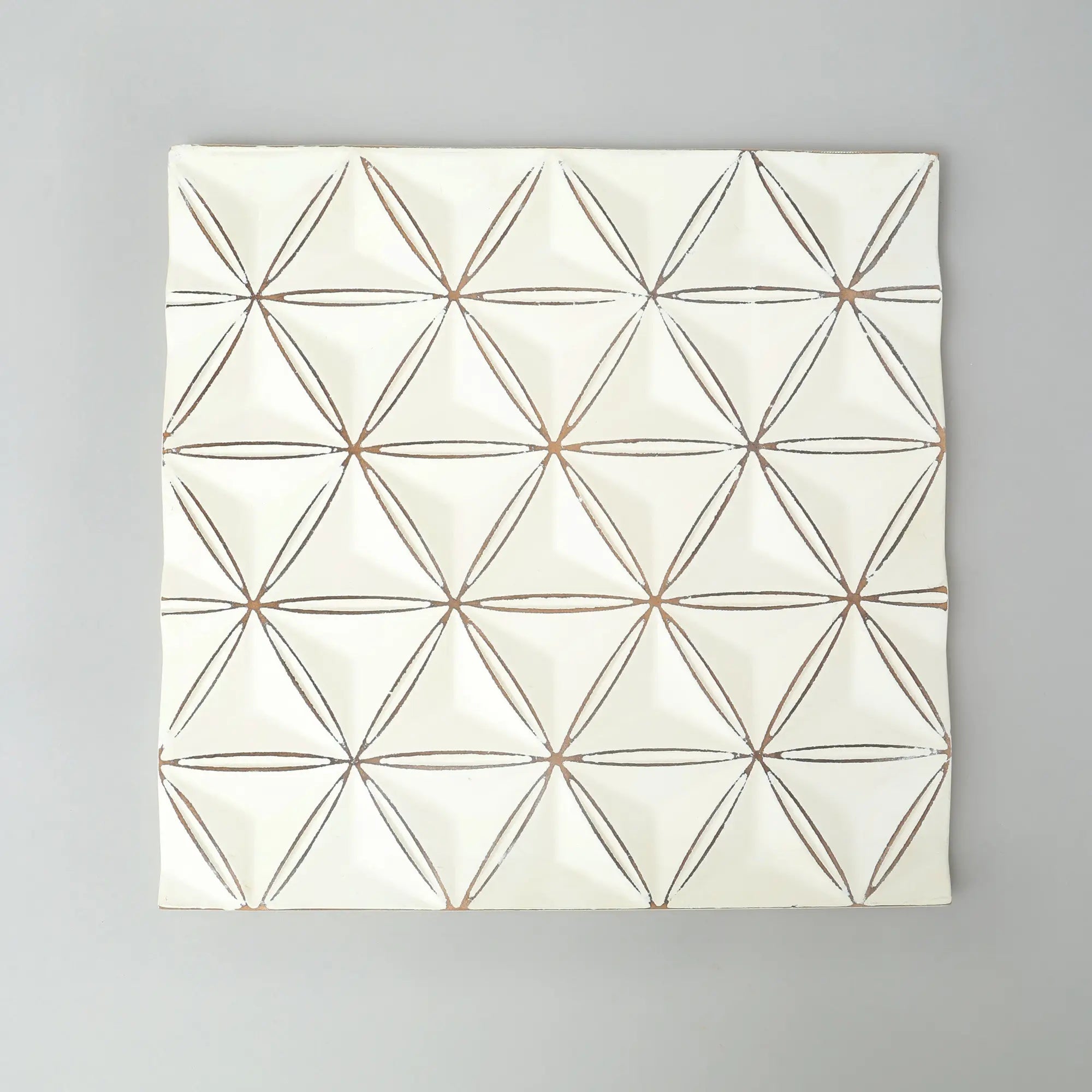 White Square Handcrafted MDF Wall Decor – 16" × 16" Elegant Home Accent