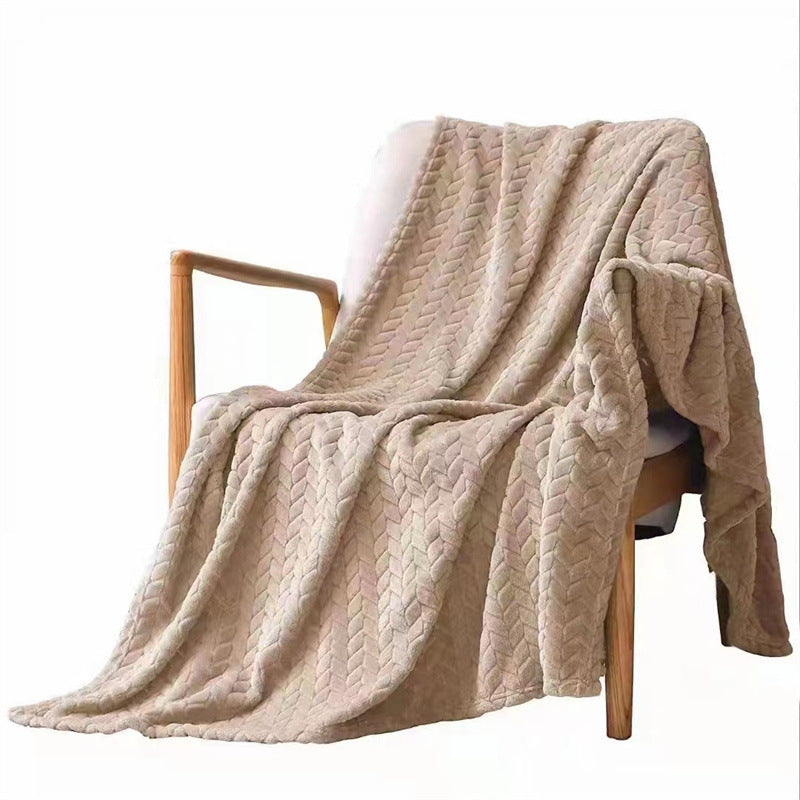 Solid Color Flannel Wheat‑Grain Children’s Blanket